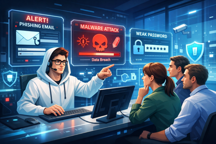 Pelatihan awareness training karyawan dengan simulasi skenario di lingkungan kantor