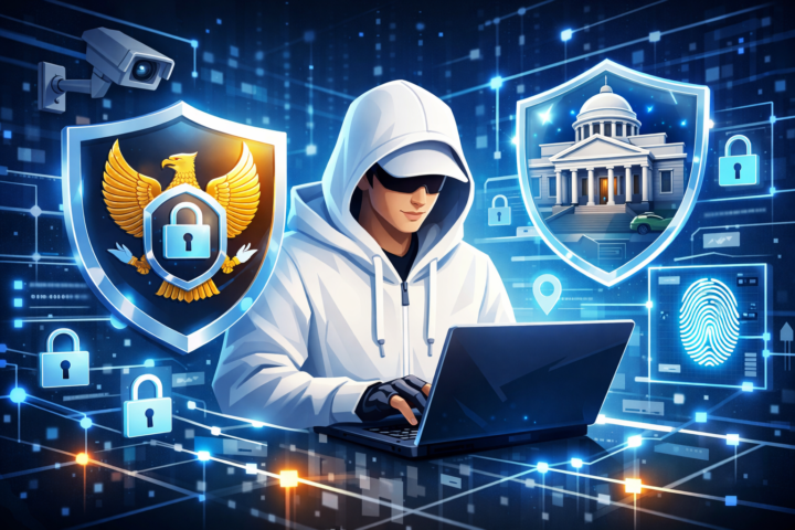 Ilustrasi teknologi Data Loss Prevention untuk perlindungan data sensitif pemerintah