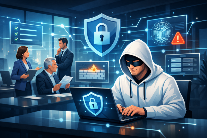 Ilustrasi framework keamanan siber dengan pengelolaan keamanan oleh manajemen non-teknis