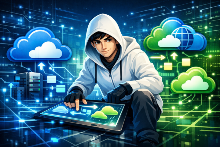 Diagram perbedaan dan penggunaan hybrid cloud dan multi-cloud dalam teknologi cloud computing