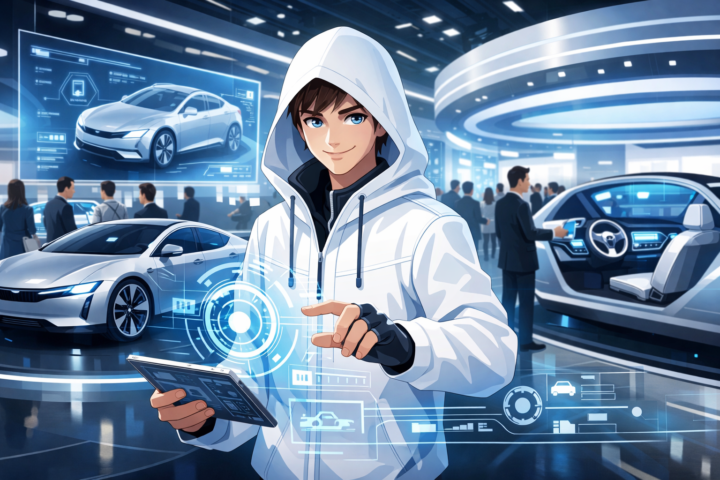 Booth Neusoft di Auto China 2026 memamerkan teknologi otomotif full-stack dan solusi global.