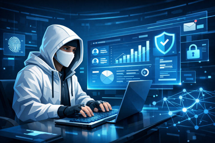 Tim pengembang produk digital mendiskusikan hasil riset pengguna dengan grafik di layar komputer