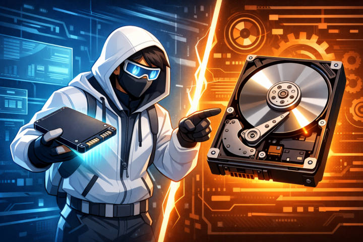 Perbandingan teknologi penyimpanan SSD dan HDD dengan fokus pada desain dan fungsi